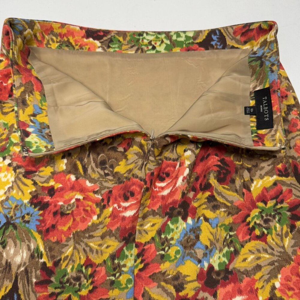 Talbots Petite Floral Pencil Skirt Mid Length Women 10P Multicolor - Picture 5 of 8
